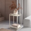 Mesa Lateral Luna 40 cm Pes Metalicos Off White Artesano