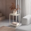 Mesa Lateral Luna 40 cm Pes Metalicos Off White Artesano