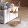 Mesa Lateral Organica Pe Metal Dourado Hanover 28016 Artesano