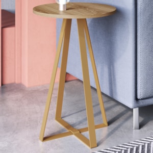 Mesa Lateral Para Sala De Estar 27939 Hanover Dourado Artesano