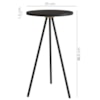 Mesa Lateral Para Sala De Estar 49X35 cm 27944 Preto Artesano