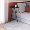 Mesa Lateral Para Sala De Estar 49X35 cm 27944 Preto Artesano