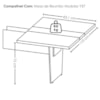 Mesa Modulo Central Modular Escritorio Tampo Tamburato 83x110 cm Freijo Branco Artany