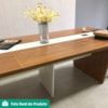 Mesa Modulo Central Modular Escritorio Tampo Tamburato 83x110 cm Freijo Branco Artany