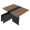 Mesa Modulo Central Modular Escritorio Tampo Tamburato 83x110 cm Nogal Preto Artany