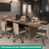 Mesa Modulo Central Modular Escritorio Tampo Tamburato 83x110 cm Nogal Preto Artany