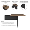 Mesa Modulo Central Modular Escritorio Tampo Tamburato 83x110 cm Nogal Preto Artany