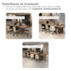 Mesa Modulo Central Modular Escritorio Tampo Tamburato 83x110 cm Nogal Preto Artany