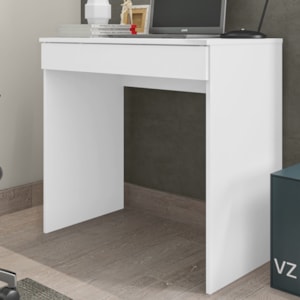 Mesa Para Computador Escrivaninha 1 Gaveta 80 cm Alexia Branco REAJL Moveis