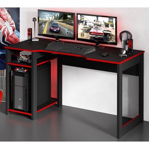Mesa Para Computador Gamer ME4152 Preto Vermelho Tecno Mobili