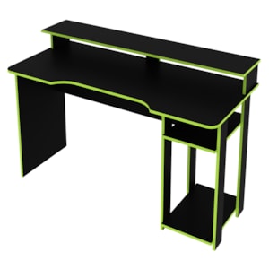 Mesa Para Computador Gamer ME4153 Preto Verde Tecno Mobili