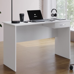 Mesa Para Escritorio 1 Gaveta 120 cm 6901 Branco Mobbs