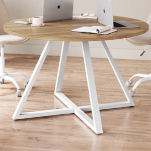 Mesa Para Escritorio 110 cm 25916 Nogal Sevilha Branco Artesano