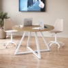 Mesa Para Escritorio 110 cm 25916 Nogal Sevilha Branco Artesano