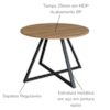 Mesa Para Escritorio 110 cm 25916 Nogal Sevilha Preto Artesano
