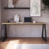 Mesa Para Escritorio Office 160 cm 25861 Nogal Sevilha Preto Artesano