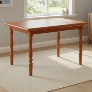 Mesa Retangular 04 Lugares Pes Torneados 126X80 cm 103LB Mell Brilho Marjori