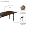 Mesa Retangular 250X90 10 Cadeiras Madeira Macica Pes Torneados Castanho Acetinado Marjori
