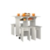 Mesa Tampo Dobravel 4 Bancos 80X80 cm B10 Branco NOVAM