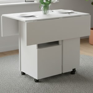 Mesa Tampo Dobrável 90X90 cm B50 Branco NOVAM