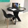 Mesa Tampo Redondo 90 cm Preto Artany