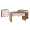 Mesas Escritorio Modular Com Conexao E Balcao 2 Portas Y37 Freijo Branco Artany