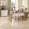 Mesas Escritorio Modular Com Conexao E Balcao 2 Portas Y37 Freijo Branco Artany