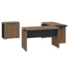 Mesas Escritorio Modular Com Conexao E Balcao 2 Portas Y37 Nogal Preto Artany