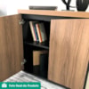 Mesas Escritorio Modular Com Conexao E Balcao 2 Portas Y37 Nogal Preto Artany
