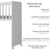 Mini Berço Grade Fixa Rodizios Encanto Branco VDECOR