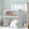 Mini Berço Grade Fixa Rodizios Encanto Branco VDECOR