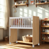 Mini Berço Grade Fixa Rodizios Encanto Nature Branco VDECOR