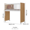 Mini Berço Grade Fixa Rodizios Encanto Nature Branco VDECOR