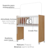Mini Berço Grade Fixa Rodizios Encanto Nature Branco VDECOR