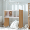 Mini Berço Grade Fixa Rodizios Encanto Nature Branco VDECOR