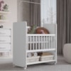 Mini Berço Grade Movel 89 cm Outside Branco Mobbs