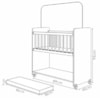 Mini Berço Grade Movel 89 cm Outside Branco Mobbs