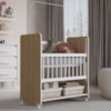 Mini Berço Grade Movel 89 cm Outside Branco Nature Mobbs