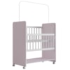 Mini Berço Grade Movel 89 cm Outside Branco Rosa Mobbs