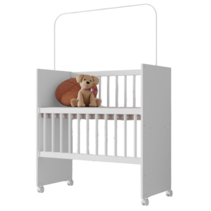 Mini Berço Grade Movel Rodizios Encanto Branco VDECOR