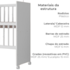 Mini Berço Grade Movel Rodizios Encanto Branco VDECOR