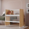 Mini Berço Grade Movel Rodizios Encanto Nature Branco VDECOR