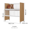 Mini Berço Grade Movel Rodizios Encanto Nature Branco VDECOR