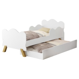 Mini Cama Angel Com Cama Auxiliar 156X80 cm MDF Branco Decmade