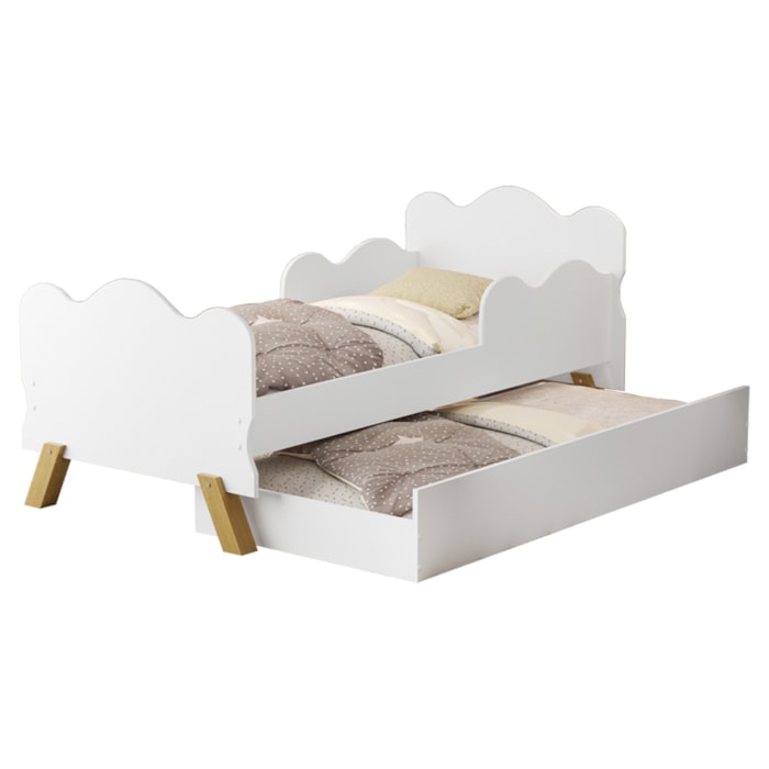 Mini Cama Angel Com Cama Auxiliar 156X80 cm MDF Branco Decmade