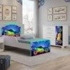 Mini Cama Infantil 153x79 e Comoda 4 Gavetas 1 Porta MDF Livia Azul Decmade