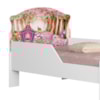 Mini Cama Infantil 153x79 e Comoda 4 Gavetas 1 Porta MDF Livia Carruagem Decmade