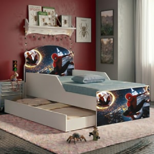Mini Cama Livia Com Cama Auxiliar MDF 153X79 cm Aranha Decmade