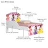 Mini Cama Livia Com Cama Auxiliar MDF 153X79 cm Princesas Decmade