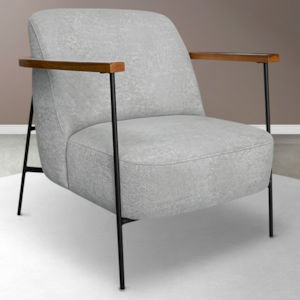 oltrona Decorativa Base Em Aço Esra 88 cm Boucle 3302 Ezz